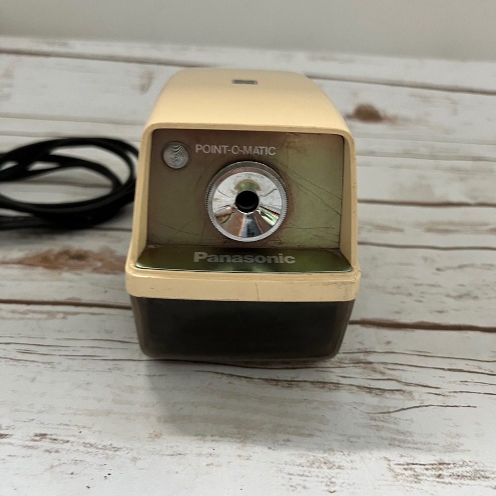 VTG Panasonic Electric Pencil Sharpener Brown Cream Point-O-Matic KP-33A